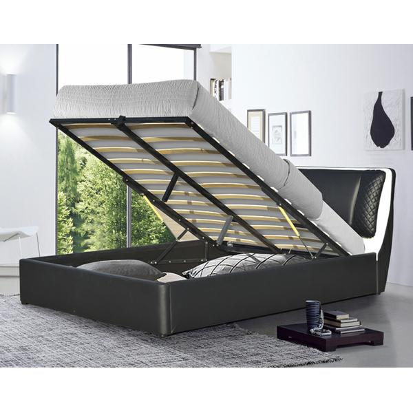 Машинная плита СОЛНЕЧНОЙ кровати PU черноты классики кожаной деревянная с подъемом вверх по хранению