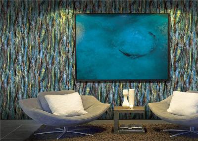 Fashionable Blue Modern 3d Wall Covering / Wallpaper For Wall Decoration