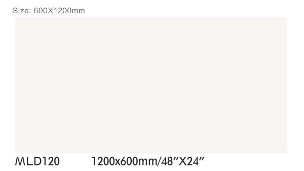White Soft Glazed Porcelain Tile 600x1200mm AAA Grade Clay