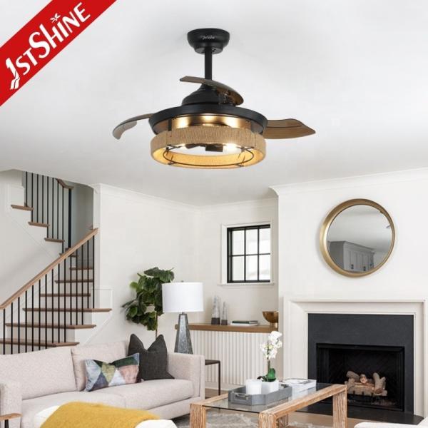 Ventilador de teto em jaula preto de 36 polegadas com solução de iluminação de meados de século