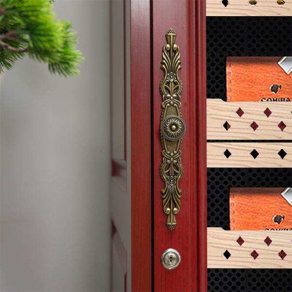 Electronic Humidor Cabinet Cigar Cooler Humidifier With Brown Wood Frame Humidificador de cigarros con marco de madera marrón