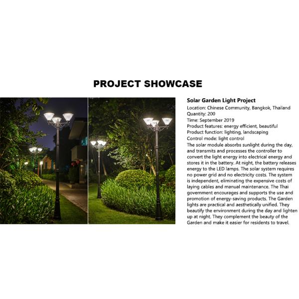 Aluminum Garden Outdoor Solar Light Optically Controlled 30w Waterproof