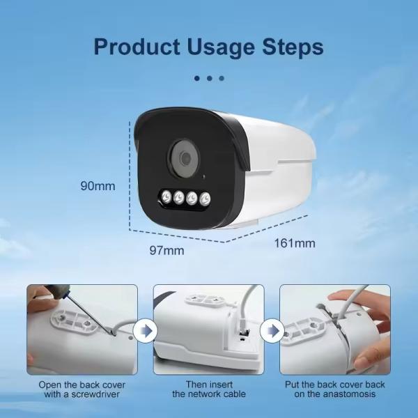Full Color Vision POE IP Network Bullet Camera HD 4MP 5MP Capteur de vidéosurveillance imperméable à l'eau Capteur de sécurité IP POE