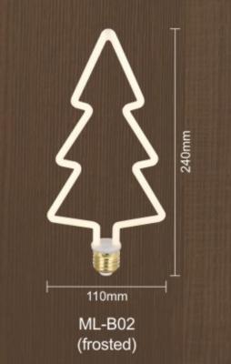La forme givrée 8w d'arbre de Noël d'ampoule de filament de Dimmable a mené l'ampoule E27 Dimmable d'Edison