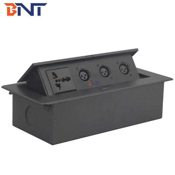 Built in table flush mount power and data desk mounted socket box