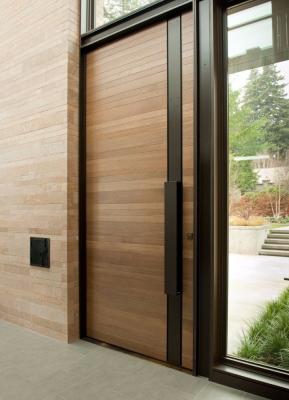 Natural Veneer Interior Wooden Sliding Doors 210cm Sliding Wood Door For Bedroom