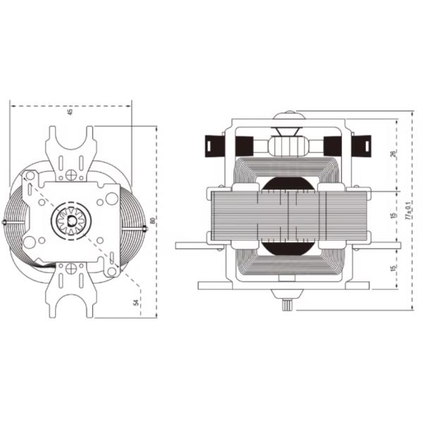 Hair Dryer Motor 14000RPM 210W 240V AC Motor KG-5415M24 Go-Gold Motor