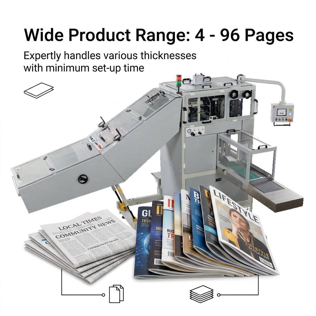 HX625 Web Press Stacker optimized for newspaper web presses and rotary cutters ensuring finished paper stacking