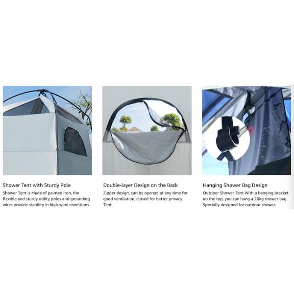 160*160*240CM Blue Waterproof 210T Polyester Pop Up Privacy Tents With UV Protection For Camping And Outdoor Events