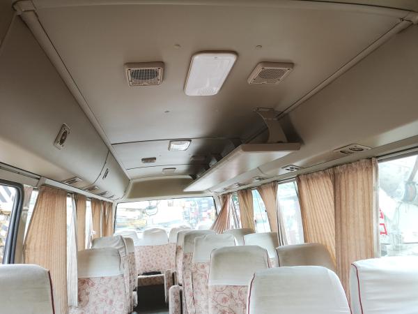 26 - 30 Seats 2015 Mini Used Coaster Bus 6620 * 2240 * 3020 Mm Manual Transmission