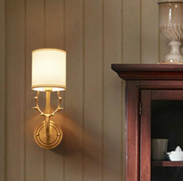 American All Copper Deer Head Wall Lamp European Living Room deer wall lamp (WH-OR-106)