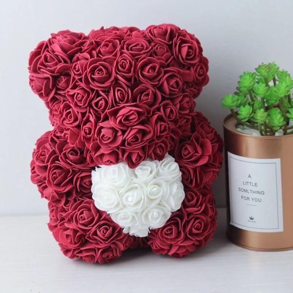 2020-2021 Valentines Day Small Rose Bear 25cm Rose Bear With Heart