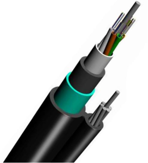 GYTC8A53 Aerial Drop Cable , Outdoor Armored Fiber Optic Cable Double Jacket
