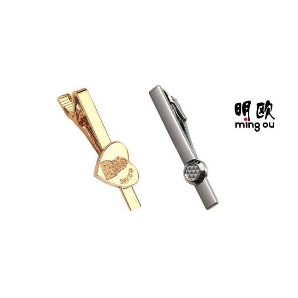 Wedding Style Necktie Clips Pins , Heart Shaped Shirt Monogram Tie Pin