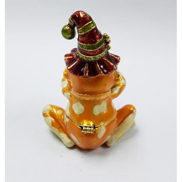 Pewter alloy gold plated three Frog Jeweled Trinket Box three Frog Jewelry trinket box Box for Jewerly