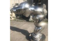 Escultura de aço do cão do metal da decoração, escultura de aço inoxidável do cão