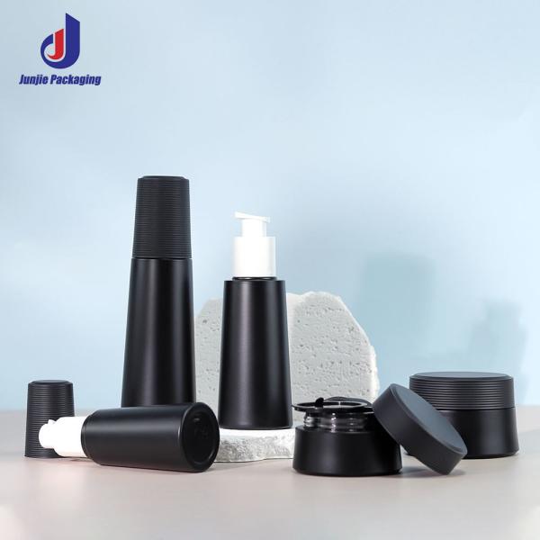 Botella de embalaje de cosméticos de 100 ml 120 ml Negro 50 g Contenedores de loción de plástico con tapas PETG