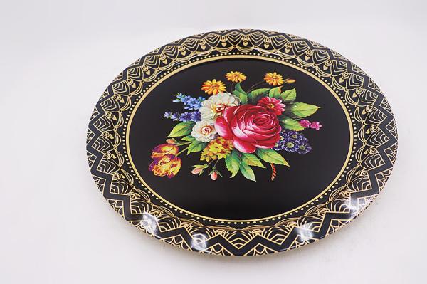 33cm  China dinnerware sets fancy chromatic round shape bone dishes dinner plate for wedding