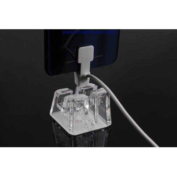 COMER 2-ports laptop anti-theft alarm acrylic display holder with USB hub