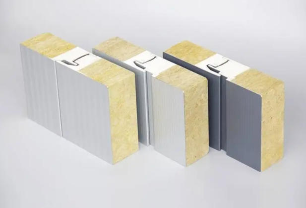 A1 Non-combustible Rockwool Sandwich Panel PPGI Color Steel Rock Wool Insulated Panel For Prefab Building Partition