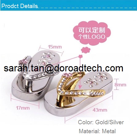 Hot Diamond Jewelry Slipper Shape USB Flash Drives, High Quality Jewelry Slipper USB