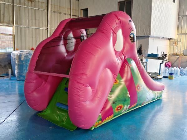 Impressão digital Slide inflável seco Slide inflável pequeno Elefante rosa Para o exterior Interior Para crianças