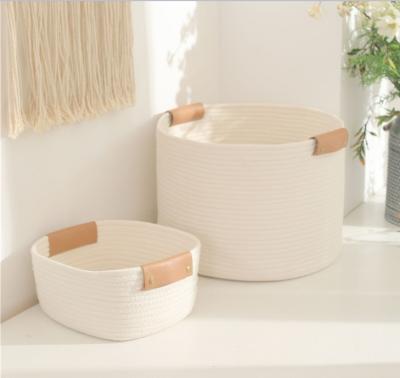 OEM Home Center Decoration Easter Woven Big Blue Cotton Rope Baby Storage Organizer Empty Toys Gifts Clothes Laundry Bas