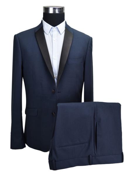 Wedding Mens Tuxedo 2 Piece Suit Bridegroom Navy Breathable 42 - 62 Size