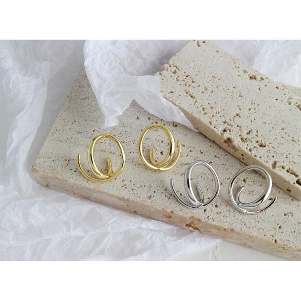 Lanciashow 925 Solid Silver Gold Plated Jewelry Hoop Earrings Simple Concavo Convex Shape