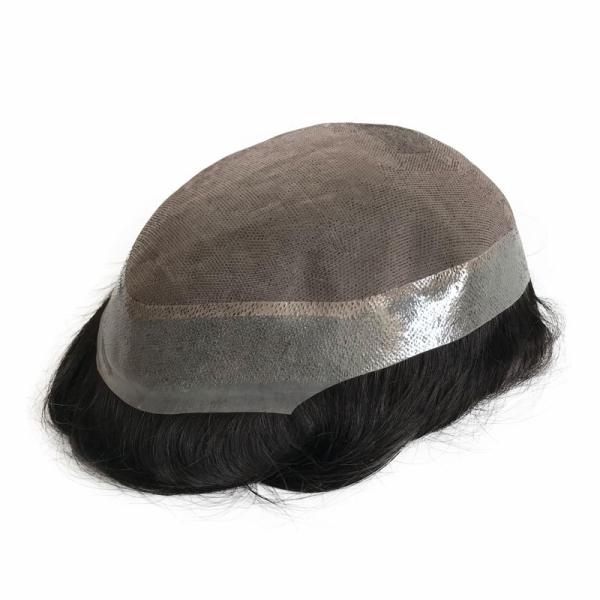 Super PU Skin Hair Topper 100% Human Hair Right Toupee Design with Invisible V Loop Front