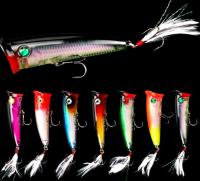 7 Cores 8cm/10.50G Feather Hook Perch,Catfish Plastic Hard Bait Popper Lure de pesca