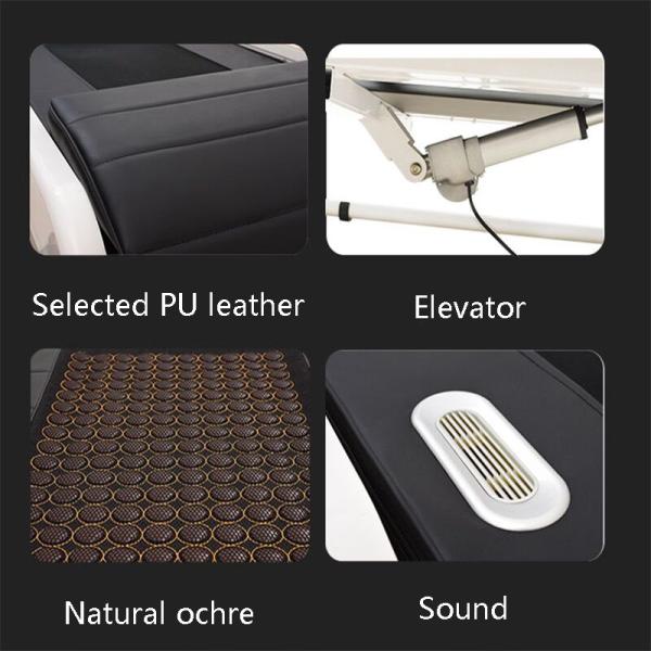 150 Energy Stones and 3D Smart Lifting Massage Bed for Full Body on Foldable V3 Tourmaline Jade Warm Physiotherapy Bed