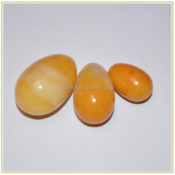 Regional Feature Yellow Jade Eggs Kegel Exercise Semi Precious Stone Eggs For Love Theme