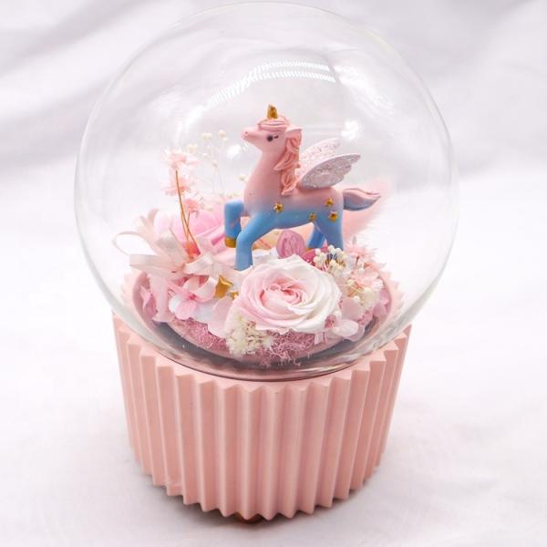 Decorative Glass Flower Box Customized Color Gift For Marriage Proposals