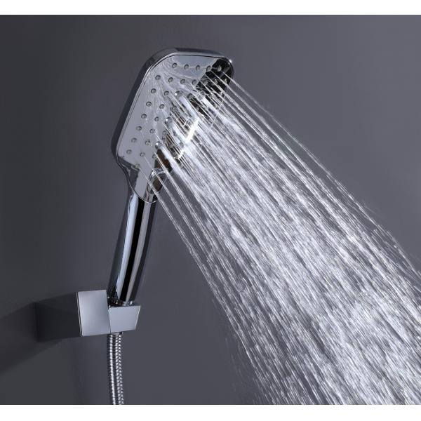 Modern Square Brass Metered Bathroom Rain Bath Shower Mixer Faucets Wall Mounted