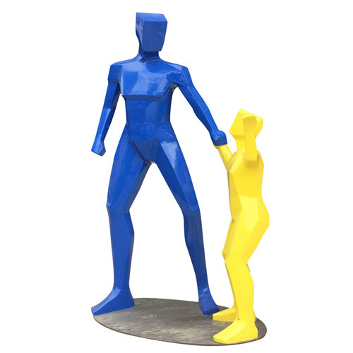 Fiberglass Abstract Garden Sculptures A Whole Family Outdoor Painted