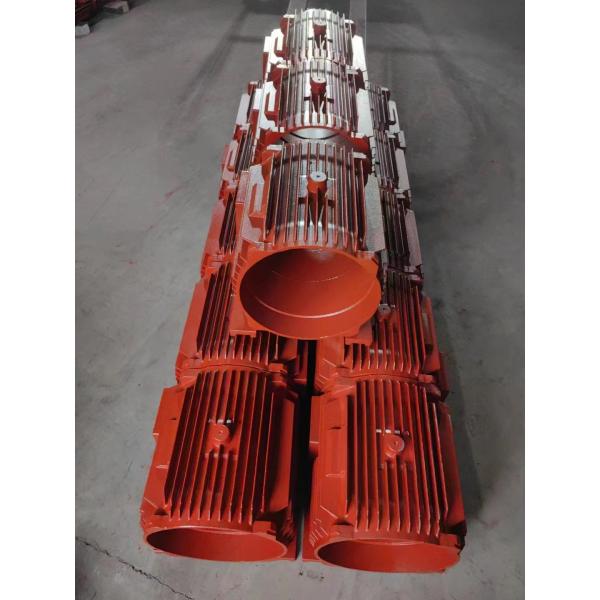 OEM Grey Iron Casting Parts Motor Housing HT150 GGG20 For Electric Motor Industry Red Painting