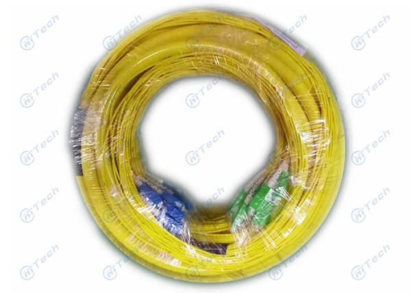 SC - SC Fiber Optic Jumper / 24 Core Fiber Optic Cable Yellow Color Humidity ≤0.2dB