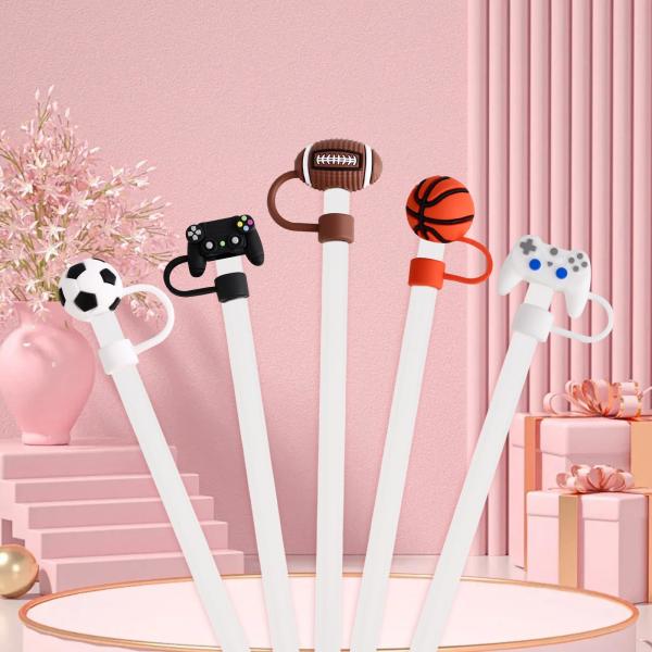 Toppers de paja de flores de silicona Reutilizables cubiertas y tapas para 9-10mm Las pajitas se ajustan Stanley 30 & 40oz Stambler Stanley Cap tapa