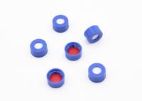 cor azul material plástica dos PP dos tampões de parafuso de 9mm para a garrafa cromatográfica