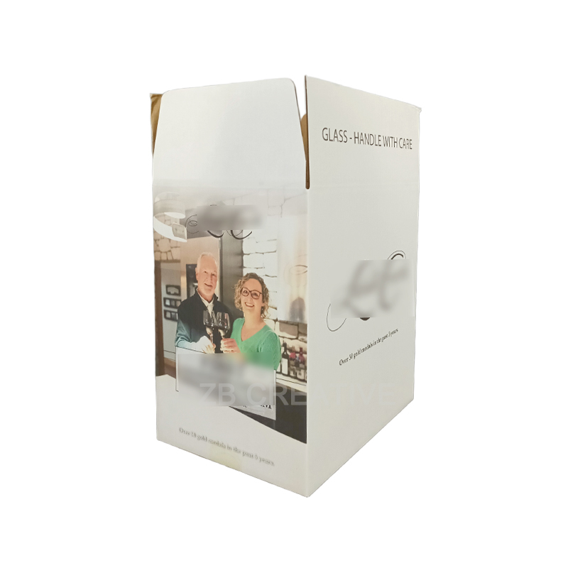 Digital Printed Corrugated Carton Box B-Flute Export Packaging Glass Bottles Bulk Shipping