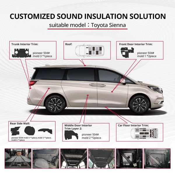Toyota Sienna Sound Insulation Kit / Custom Sound Insulation / Vehicle Interior Noise Reduction Parts / Toyota Sienna Cabin Quieting Solution / Toyota Sienna Door/floor/roof Insulation Factory