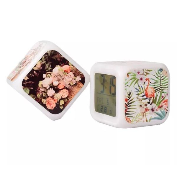 Digital Display Sublimation Clock Blanks With 4 Sides Printing Perfect For Night Light Customization