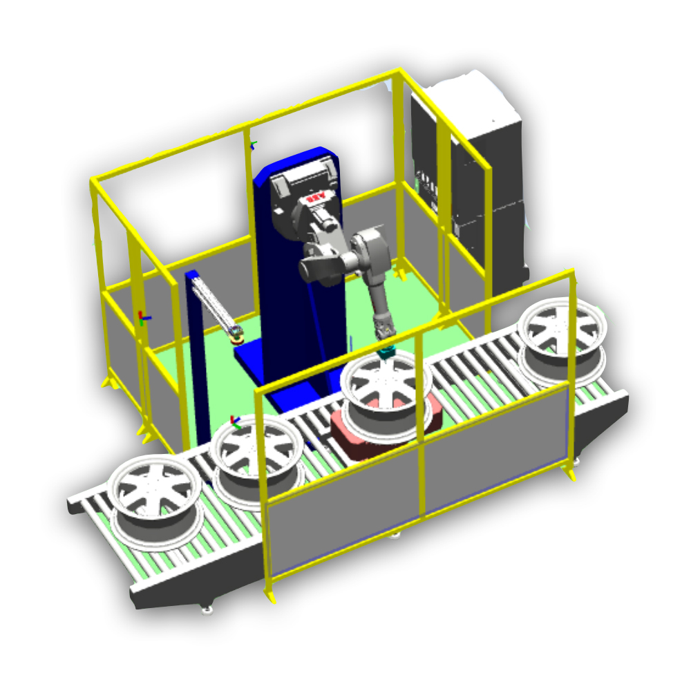 PLC Control Auto Parts Robotic Buffing Machine Automatic Metal Grinding Polishing Cell