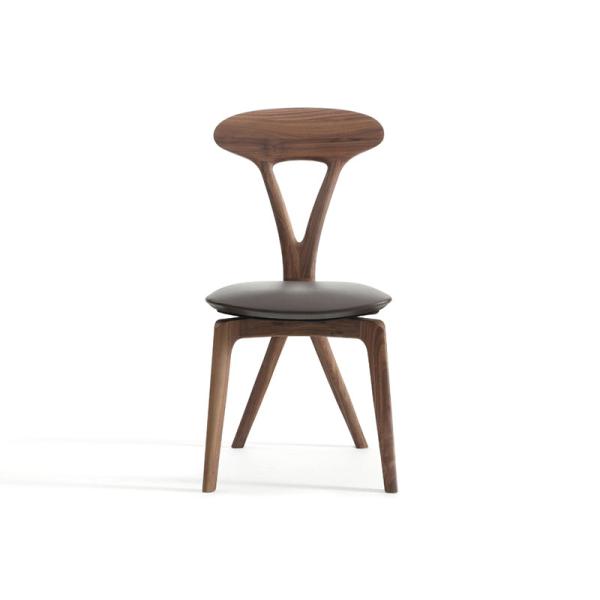 Walnut Wood Brown Upholstered Dining Chairs With Mortise Tenon Joint