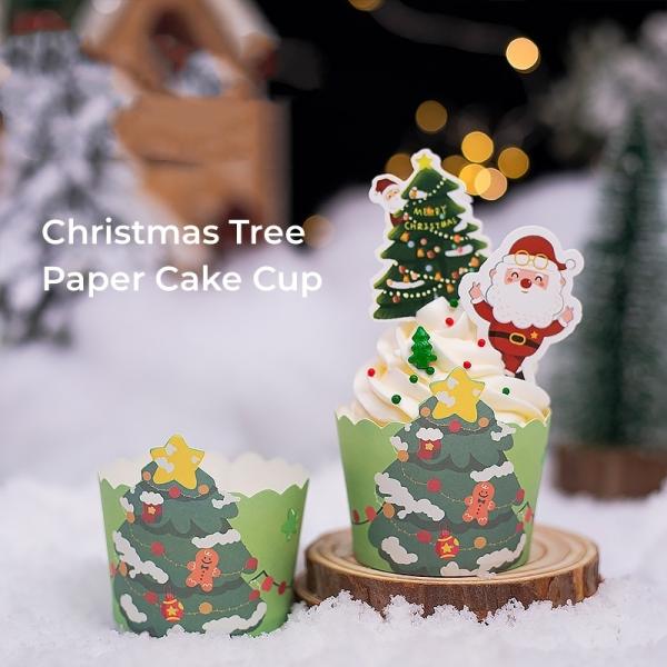 Disposable and Environmentally Friendly Paper Cake Cup for Christmas