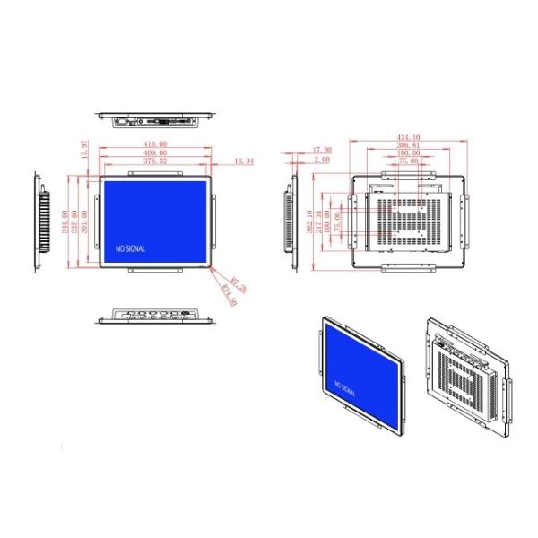 19-Inch Monitor for Security Systems and Public Information Boards