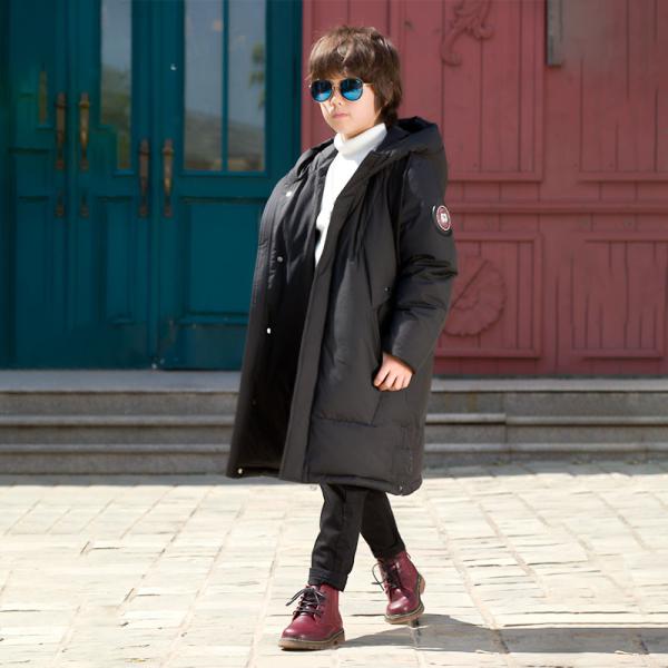 Bilemi Boys Long Winter Warm Korean Handsome Solid Color Thick Kid Down Jacket Baby Winter Clothes
