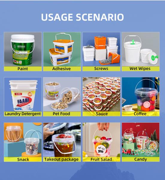 Acampamento ao ar livre Pesca Lavar Automóveis Planta de cultivo Portátil Branco Redondo Balde de Plástico Grado Alimentar PP