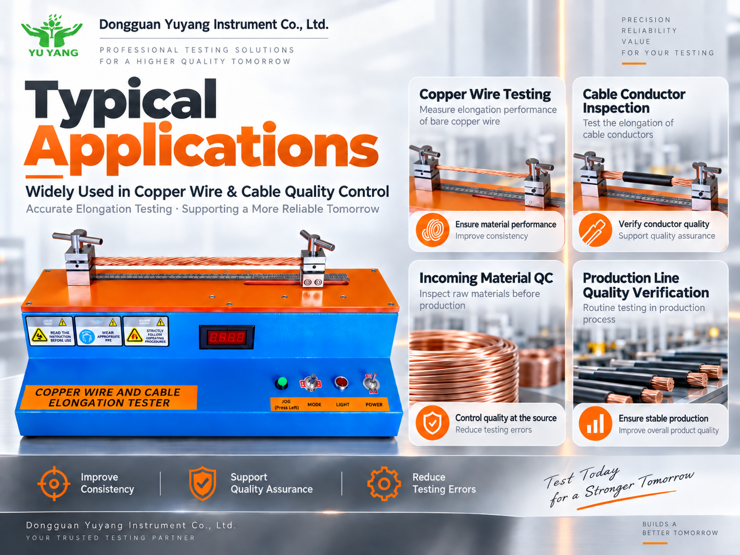 Wire and Cable Elongation Testing Machine for Copper Wire Elongation Rate Test